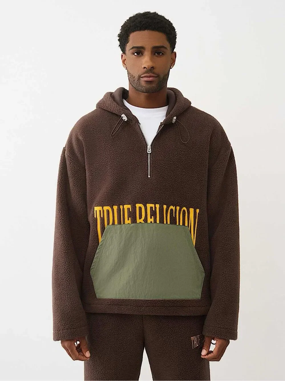 True Religion Fleece Half-Zip Hoodie Medium